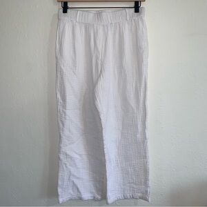 Casa Cabana white gauze wide leg pants XS